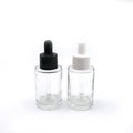 Free 20ml 50ml Clear Cosmetic Dropper Bottle Eco-Friendly Thick Glass Essential Oil Plastic Available White Black 60ml Sizes