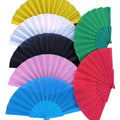 Wholesale Custom Nylon Fold Hand Fan Plastic Crafts for Dance Decoration Art Decor Gift Hand-fabricated by Manufacturer