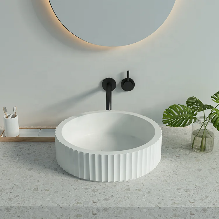 Meiyani  Hot Sale Round  Concrete Basin  Cement Sink Lavabo