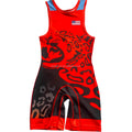 Durable Seams Powerlifting Singlets Spandex/Polyester Sublimation Transfer Print 280g Wrestling Suit for Men's Martial Arts Wear