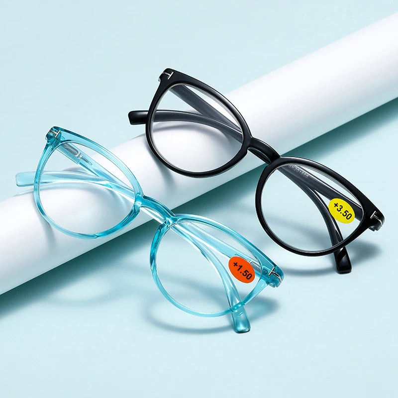 New Round Frames Spring Hinge Computer Glasses Wholesale Anti-blue Light Men Women Clear Custom logo Reading Glasses