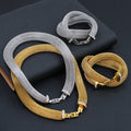 17mm Thick Hollow Mesh Stainless Steel Jewelry Set Exquisite Layered 18k Gold Plated Accessories Low MOQ