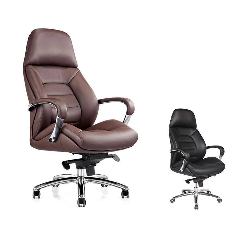 Stylish China Supplier Height PU Leather Adjustable New Ergonomic High Back Aluminum Armrest and Leg Executive Office Chairs