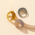 European Summer Jewelry 3Pcs/Set Geometric Faced Acrylic Band Ring Irregular Resin Acrylic Finger Ring Set Women