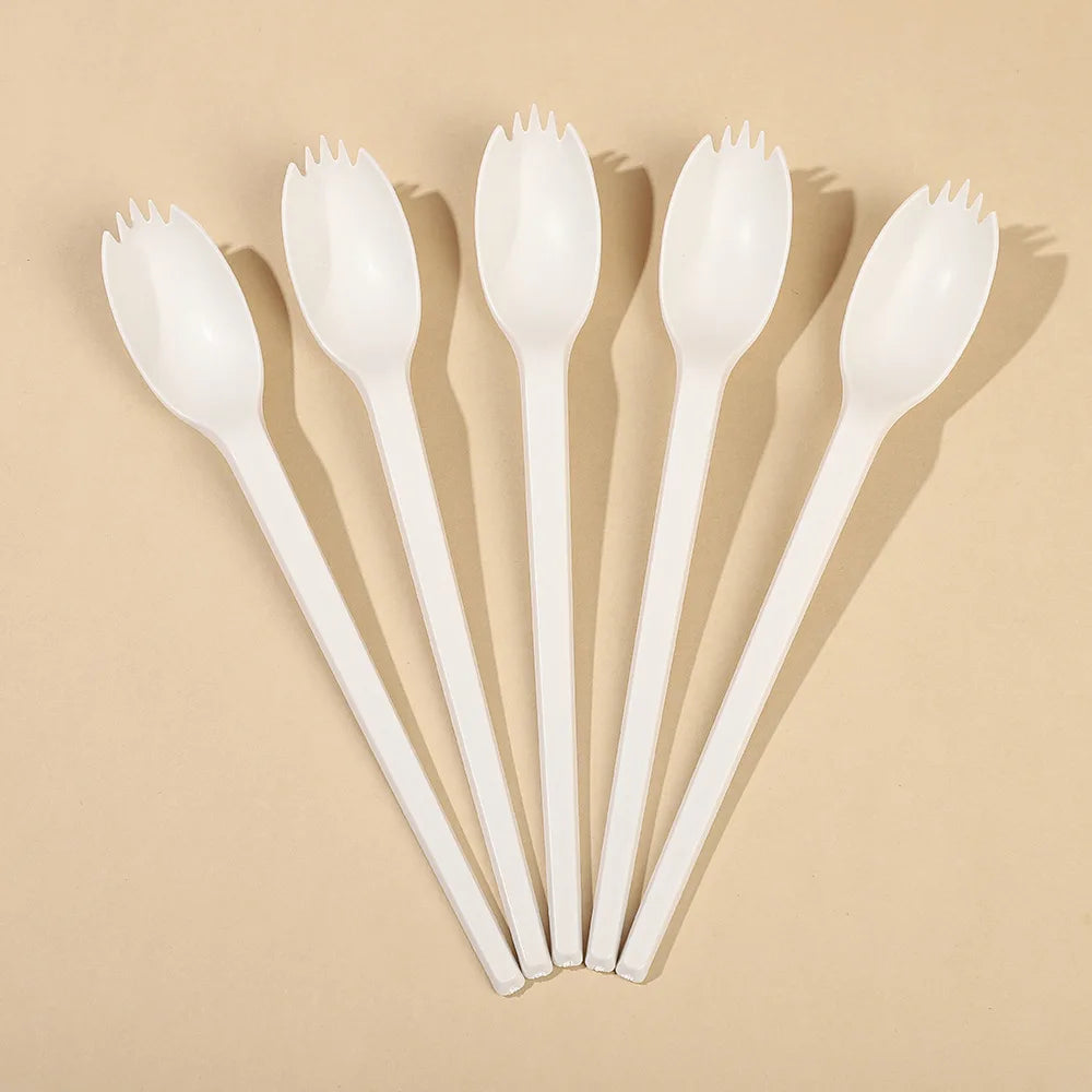 Manufacturer Cornstarch Cutlery Cornstarch Spoon Thickening Degrades 6 7 Inches Disposable Cornstarch Spoon For Spoon Fruit Cake