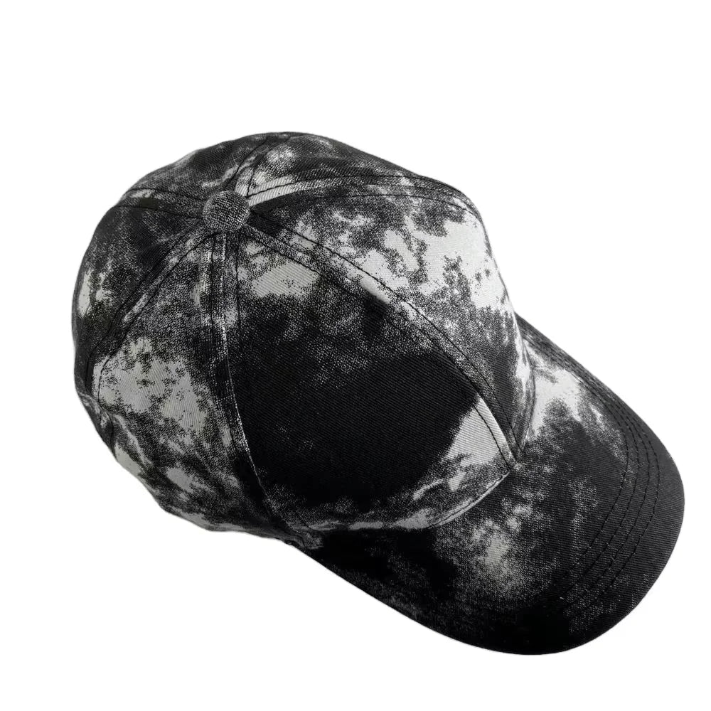 Wholesale Tie-Dye Baseball Cap 6 Panel Sports Premium Baseball Caps Curved Brim Baseball Hats