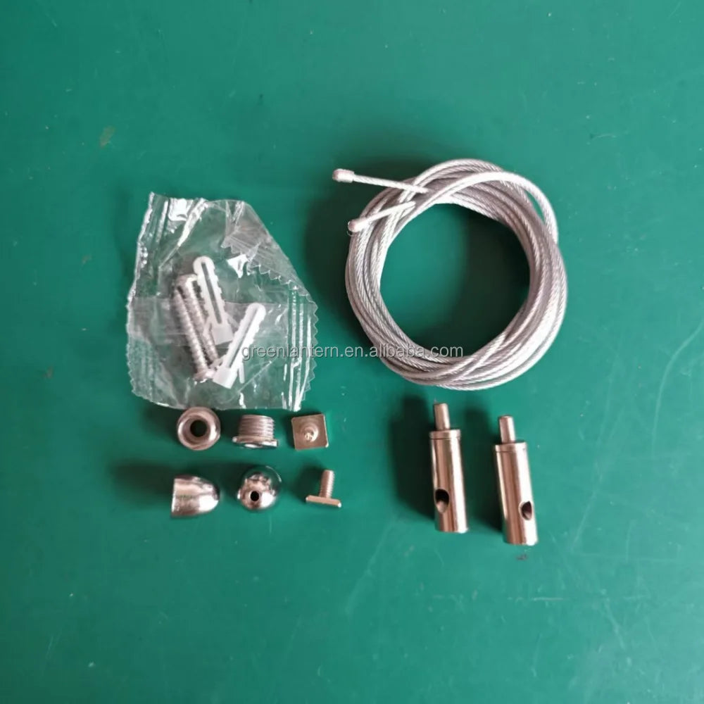 2pcs 1.5m Adjustable Hanging Wire Kit Ceiling Mounted LED Channel Aluminum Profile Track Hanging Lights Hanging Cable Kit Wire
