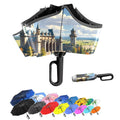 Wholesale Luxury Custom Logo Rain Sun Umbrella Women Promotional Free Shipping Compacted Folding Plastic Handle Metal Parties