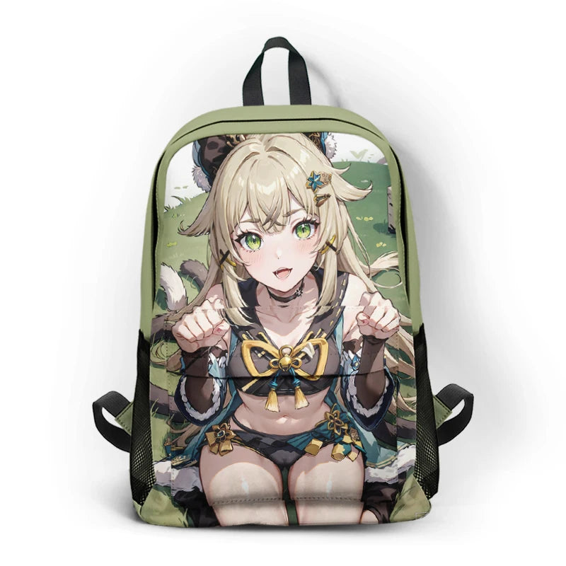 Waterproof School Bag Custom Logo Backpack Anime Genshin Impact Printed Bookbag Kawaii Backpack