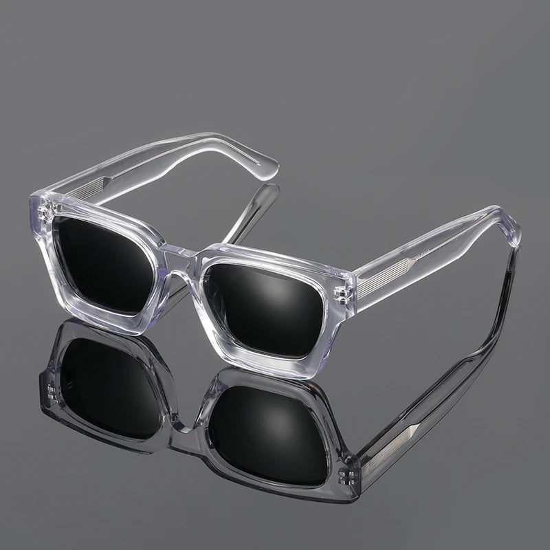 New Top Quality Acetate Square Sunglass Luxury Fashion Custom Logo Retro Mens Sun Glasses Man Women Acetate Polarized Sunglasses