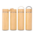 50pcs Small Quantity Custom Engrave LOGO 450ml Bamboo Stainless Steel Vacuum Insulated Thermo Bottle
