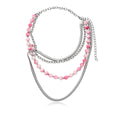 Hot Selling Stainless Steel Necklace Fashion Natural Stone Necklace Women Fashion Multilayer Punk Necklace