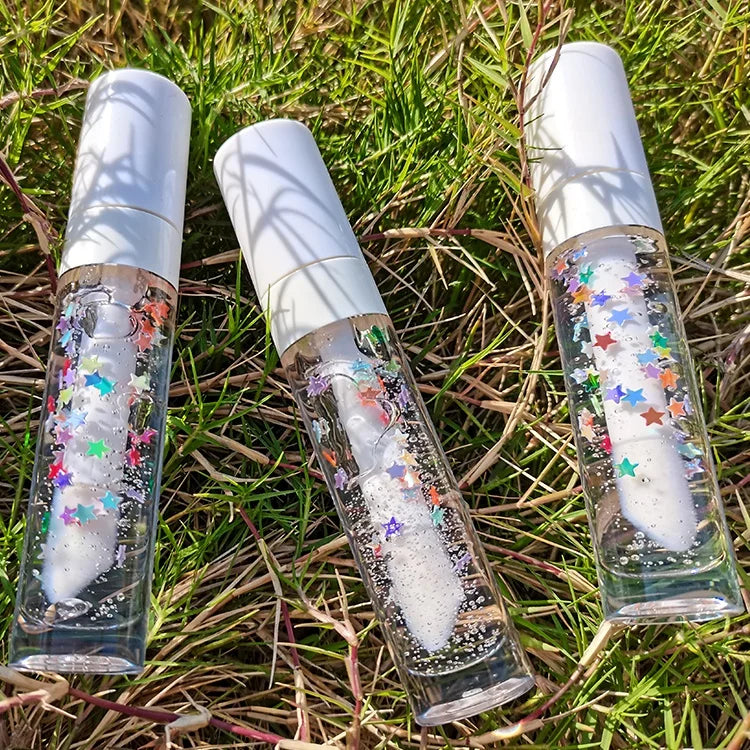 Wholesale Custom Private Label Clear Nonstick Star Glitter Mineral Gel Waterproof Long Lasting Moisturizing Kids Lip Gloss MegaBDM