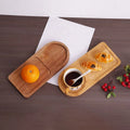 Sustainable Polished Wood Bamboo Serving Tray Plate Dish for Coffee Tea Party Food Eco-Friendly Coaster Plate