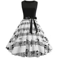 2026 Vestidos Women Summer Vintage Dress Clothing Musical Note Floral Robe Retro Swing Casual 50S 60S Rockabilly Dresses Party