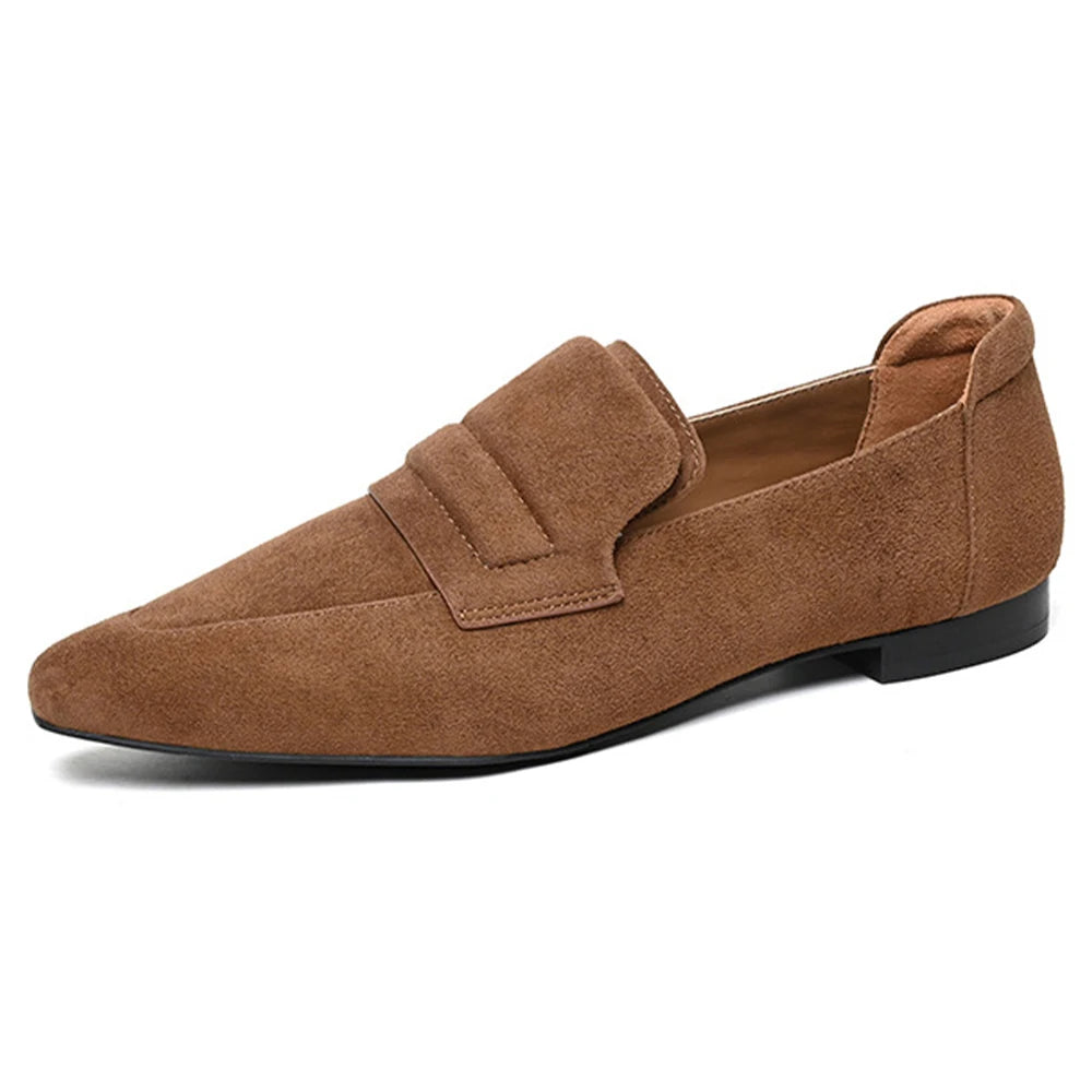 Small Female British Style Spring Summer Winter Breathable Shallow Mouth Pointed Toe Slip-On Loafers