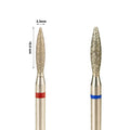 Bud Drop Electric Rotary Burrs 3/32" Wholesale 2.3mm Flame Safety Efile Russian Manicure Diamond Cuticle Drill Bits for Nails