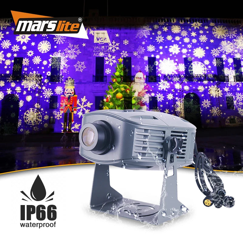 IP66 300w Waterproof Snow Flakes Gobo Projector Christmas Outdoor Rotating Snow Flakes Projector