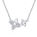 Original 925 Sterling Silver Necklace Flower Necklace Long Chain Link Necklace for Women Fashion Jewelry SCN438
