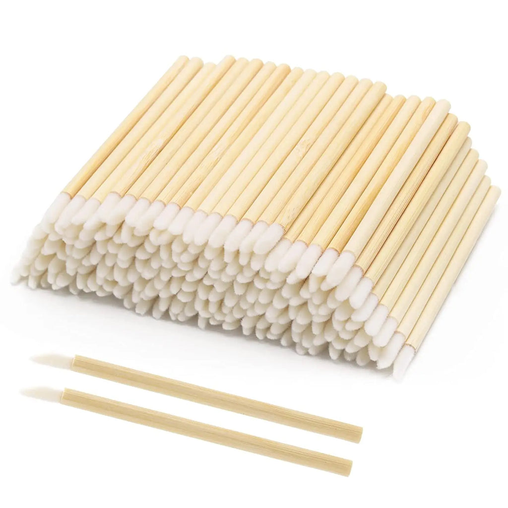 Lip Applicators Bamboo Disposable Lip Brush Lipstick Lip Gloss Wands Makeup Beauty Tool Kits