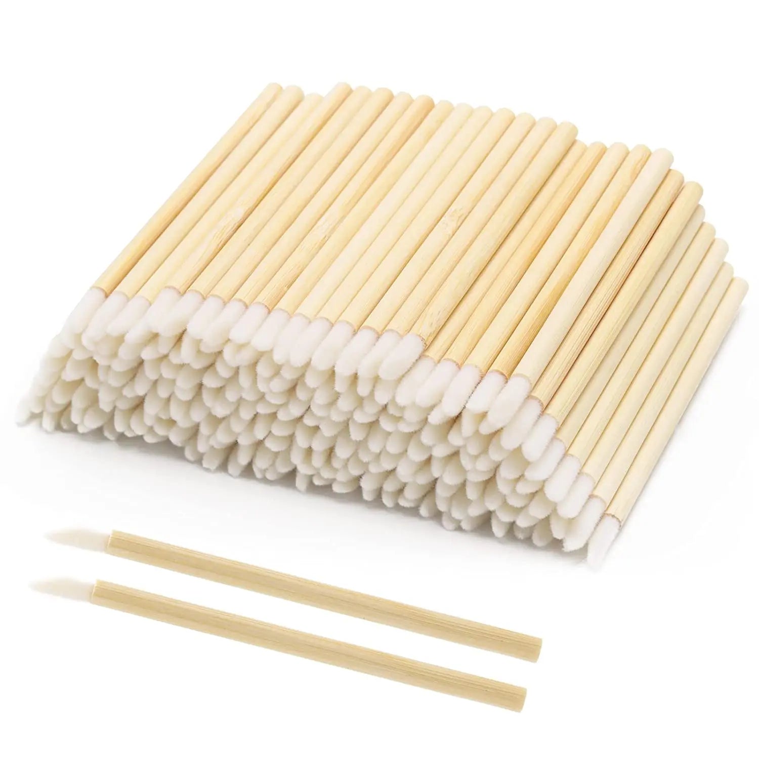Lip Applicators Bamboo Disposable Lip Brush Lipstick Lip Gloss Wands Makeup Beauty Tool Kits