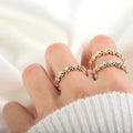 Hawaiian Gold Plated Couple Wedding Ring Gold Flower Open Ring Women Fashion Jewelry