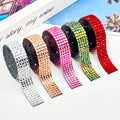 Crystal Rhinestone Trim Self-Adhesive Shiny Rectangle Ribbon Tape Shoe & Wedding Cake Band Decorative DIY Accessories