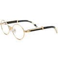 YTSBL7550178 Wholesale Buffalo Horn Glasses Men Round Anti-blue Light Prescription Eyeglasses Frames Luxury Optical Eyewear