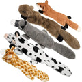 Hot Sale 5 PCS Crinkle Dog Squeaky Toys Durable Faux Fur Dog Toys No Stuffing Dog Toys for Small Medium Large Dogs