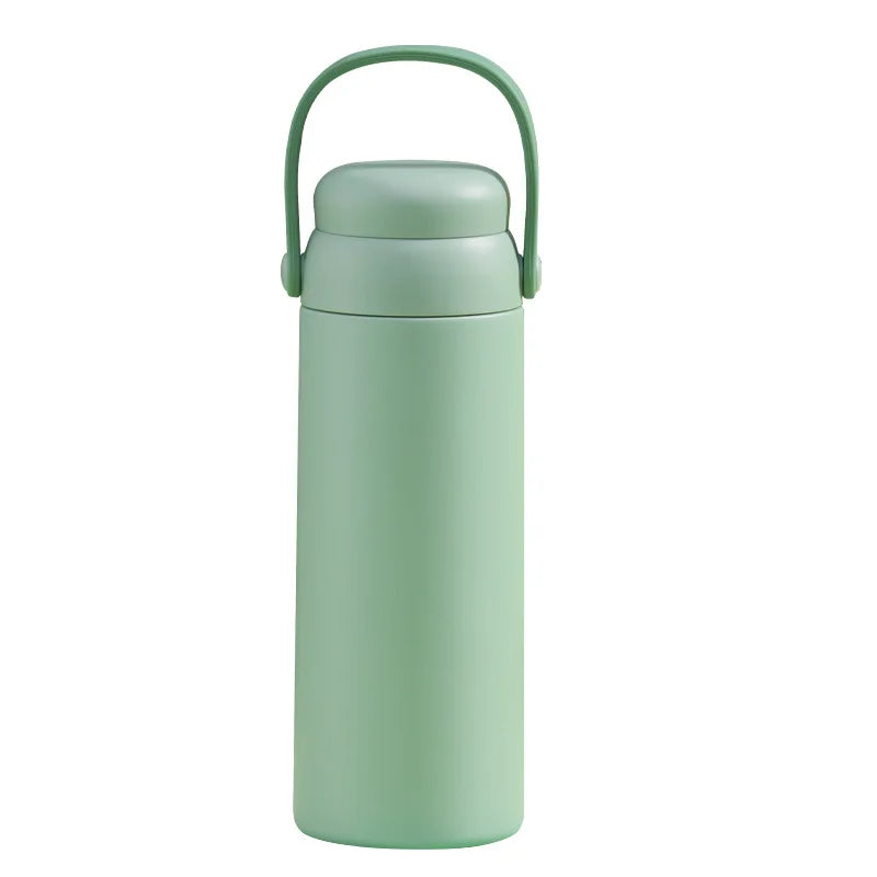 Luxury 316 Stainless Steel Thermos Cup Female Student School Portable Rope Silicone Rope Tea Separation Tea Cup Creative