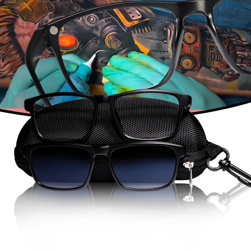 LBB Tattoo Polarizing  Glasses CPL Tattoo Glasses Polarized Sunglasses Magnetic Adsorption Lens Reflective-free Glasses