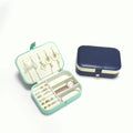 Travel Ring Necklace Pu Leather Box Velvet Small Zipper Bracelet Earring Storage Jewelry Organizer Case
