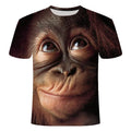 Custom Funny Orangutan Digital Printing Men's Jersey T-Shirt Regular Fit Short Sleeve Summer Neck Harajuku Street Casual