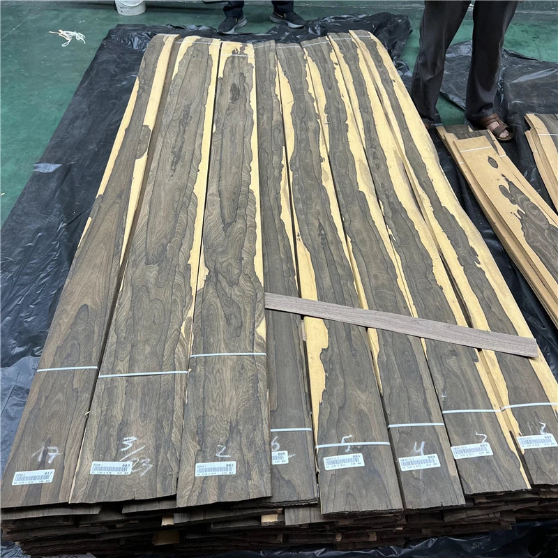 New Product Natural Wood Veneer Ziricote Veneer 100cm to 300cm Long Mexico Ebony Veneer
