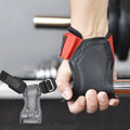 Ergonomically Lifting Gym Hand Grips Custom Cowhide Palm Protector Fingerless Weightlifting Safety Gear