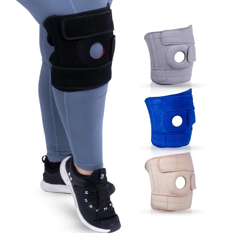 Plus Size Sports Knee Brace Adjustable Compression Patella Support with Silicone Spring Straps