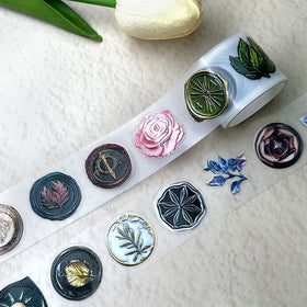 Custom High-End Journal Precut Raised 3D Gloss PET Tape Stickers Roll Manufacturer