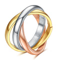 Love Faith Hope Stainless Steel Three in One Promise Couple Rings Three Colors Engagement Rings for Wedding