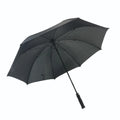 Ovida Custom Print Air Vent Golf Club Straight Umbrella Promotional Black Windproof Polyester 190T Pongee Semi-Automatic