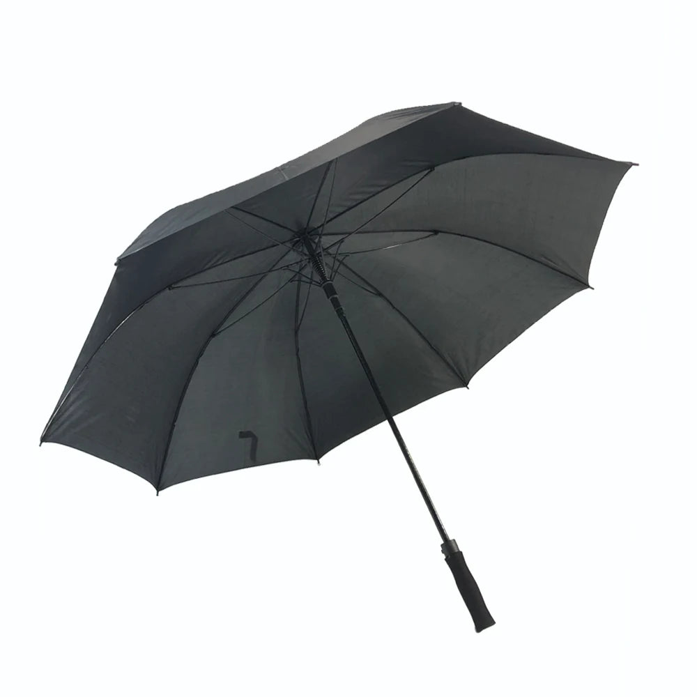 Ovida Custom Print Air Vent Golf Club Straight Umbrella Promotional Black Windproof Polyester 190T Pongee Semi-Automatic