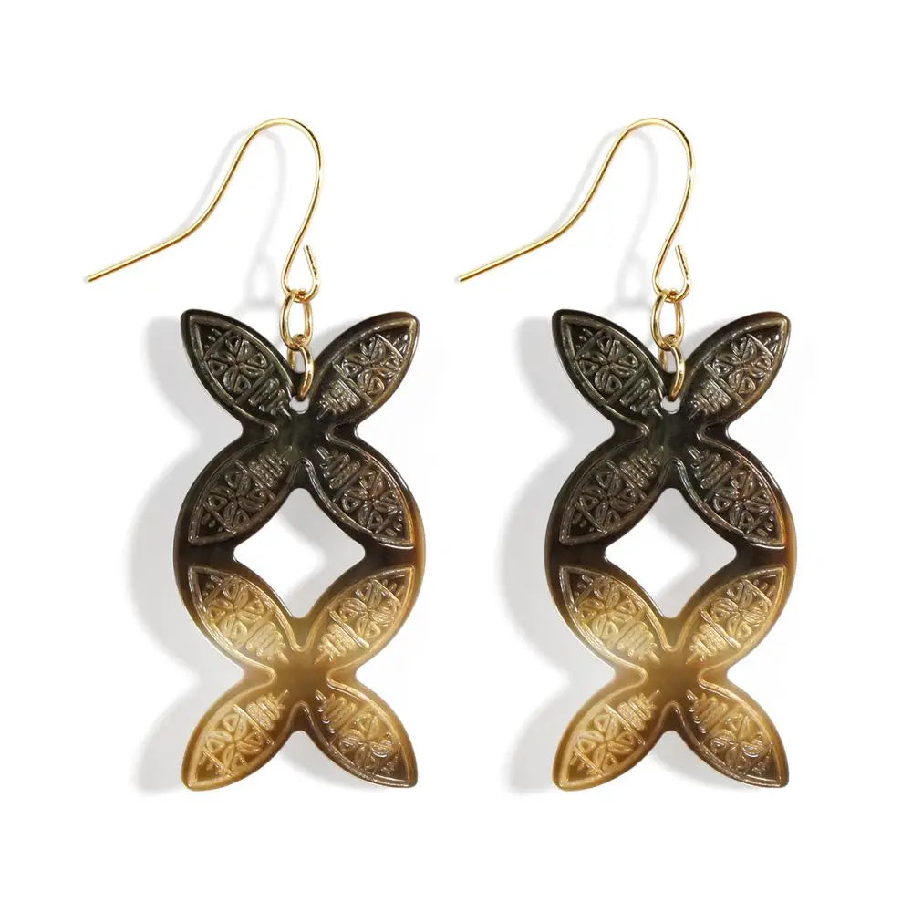 Hawaiian Mother of Pearl Tribal Handmade Gold Earrings Hot Sale Cheap Cost Natural Shell Earrings Women