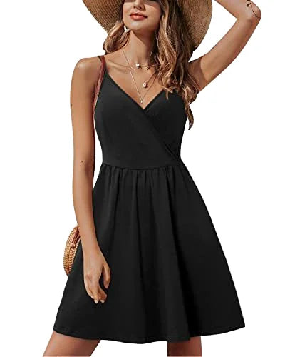 Sundress/5% Spandex Women's Casual Skater Mini Dress Sleeveless Backless Design for Summer Wholesale Availability Dress