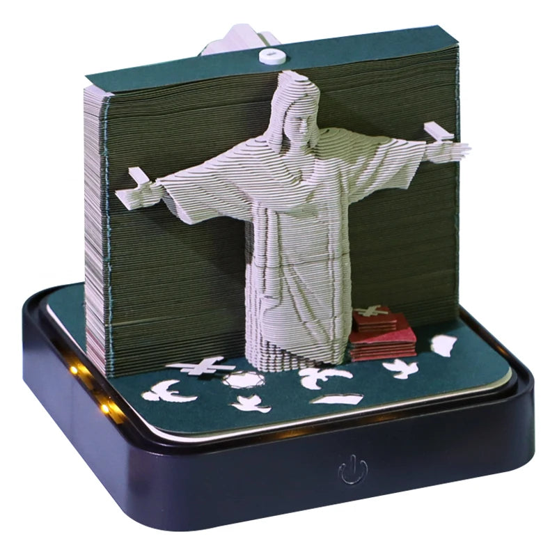 Custom Promotional Logo Company Corporate 3d Notepad Office Calendar 2025 Giveaway Gift Set Business Gift Set Memo Pad With Box