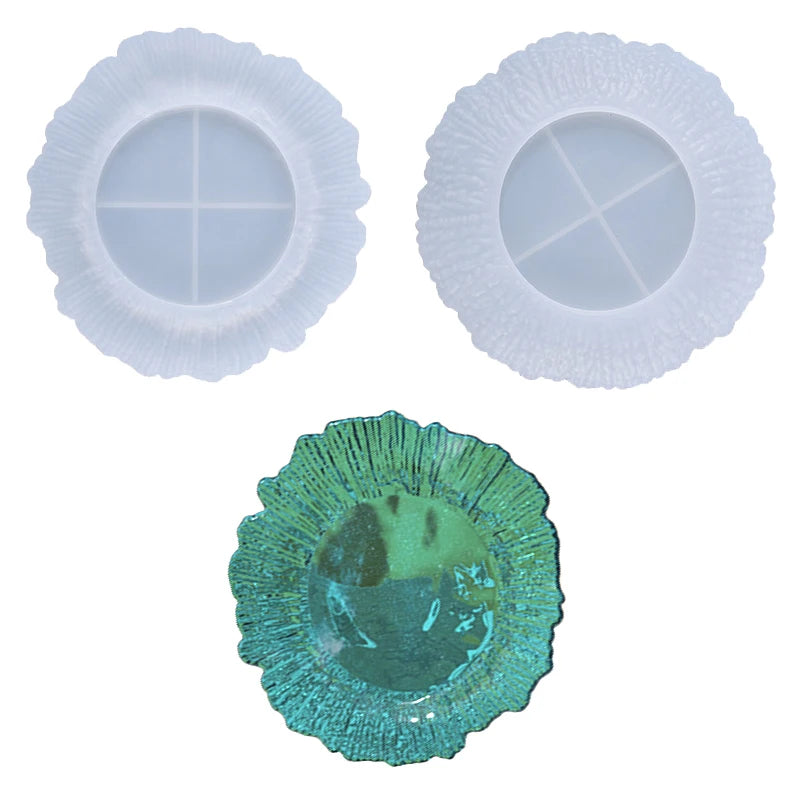 C-0305 DIY Resin Epoxy Silicone Geode Round Dish Mold Irregular Plate Fruit Storage Plate Decoration Silicone Mold