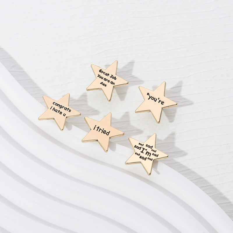 Star Awards Plated Enamel Pins Custom You Tried I Tried Funny Encouragement Offset Printing Hard Brooch Pin