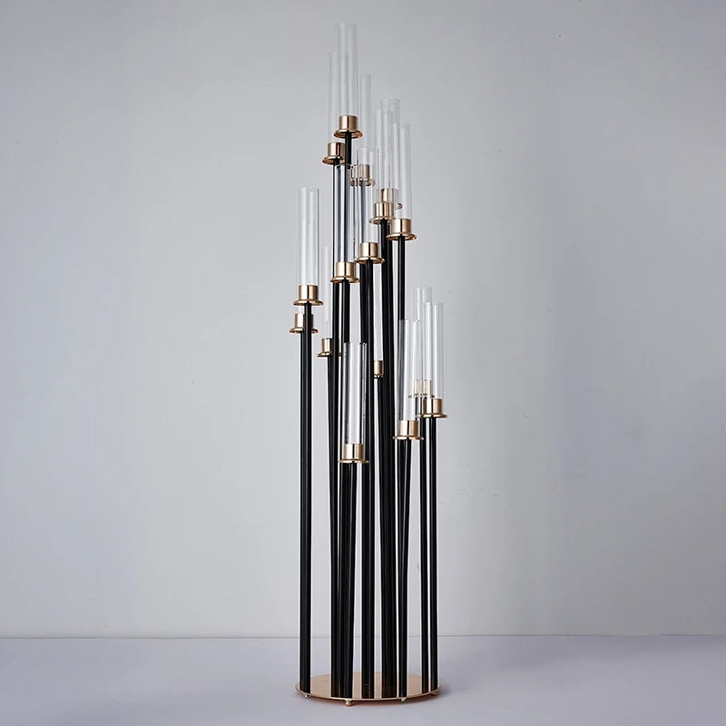 Metal Wedding 8 Arm Candle Holder Gold Wedding Table Centerpiece Acrylic Glass Candle Holder Candlestick Holder
