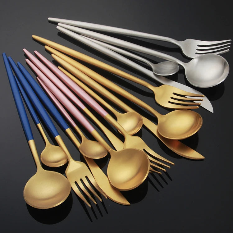 2021 Newest Cutipol Wholesale Gold Cutlery Set Stainless Steel Cutipol Goa Flatware Flatware Set