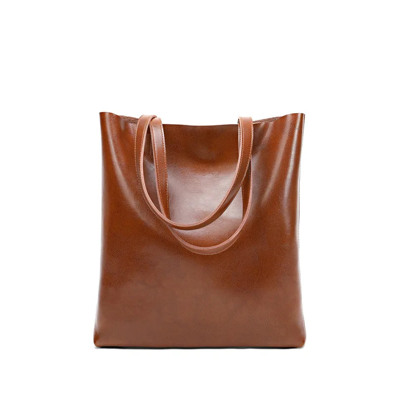 Style Luxury Real Leather Shopping Hand Bags Tote Bag Ladies Fashion Bag Cow Leather Private Label British Retro Candy Polyester