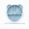 2024 Eco-friendly LED Weaning Feeding Supplies Set BPA-Free Dinosaur Silicone Plate Food Grade Silicone Baby Dining Set