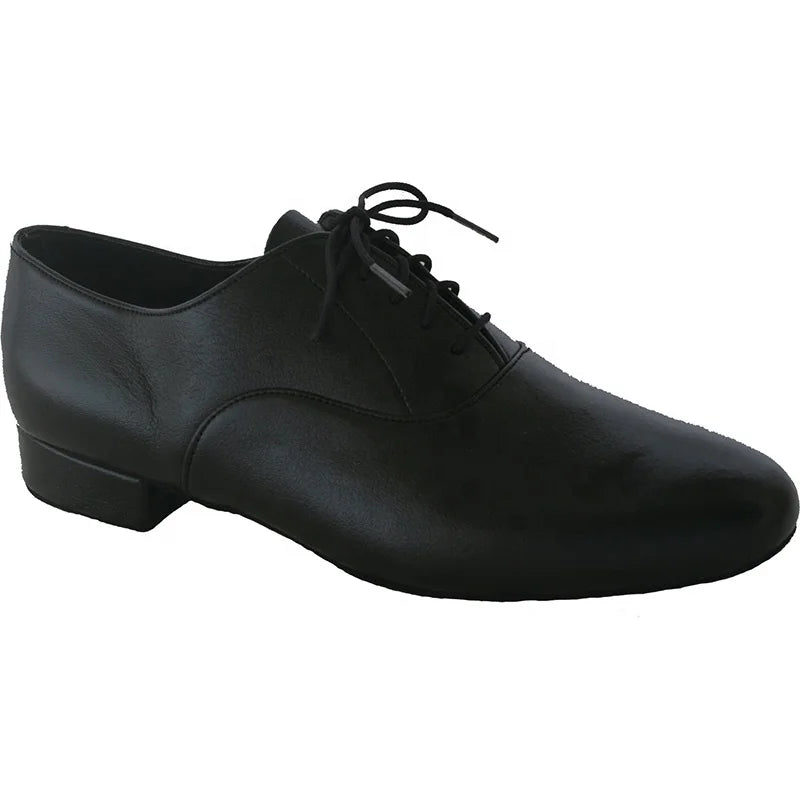 Comfortable Black Genuine Leather Latin Salsa Dancing Shoes for Men Boys Zapatos De Baile Size US 4.5-13.5 Heel Height 2.5cm